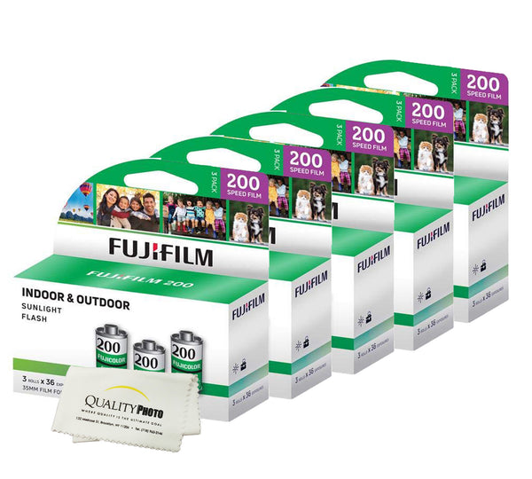 Fujifilm Fujicolor 200 Color Negative Film ISO 200, 35mm Size, 180 Exposure + Quality Photo Ultra Soft Microfiber Cloth