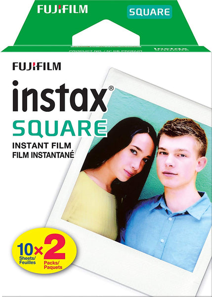 Fujifilm Instax Square SQ6 Instant Film Camera(Metallic Blue)+2 Pack of 10 Instax Square Films+ Camera Bag, Tripod, 2in1 Spray & Brush Lens Pen, and Quality Photo Microfiber Cloth (Metallic Blue)