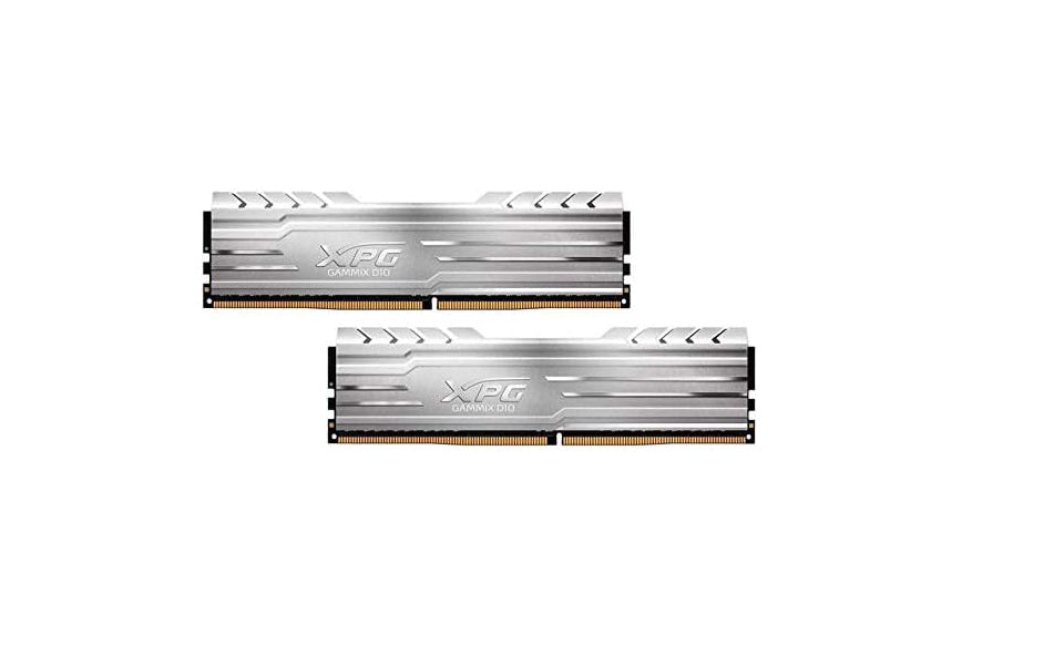 XPG Spectrix D10 DDR4 3200MHz 16GB (2x8GB) 288-Pin CL16-20-20 PC4-25600 Desktop U-DIMM Memory Retail Kit Silver (AX4U320038G16A-DS10)