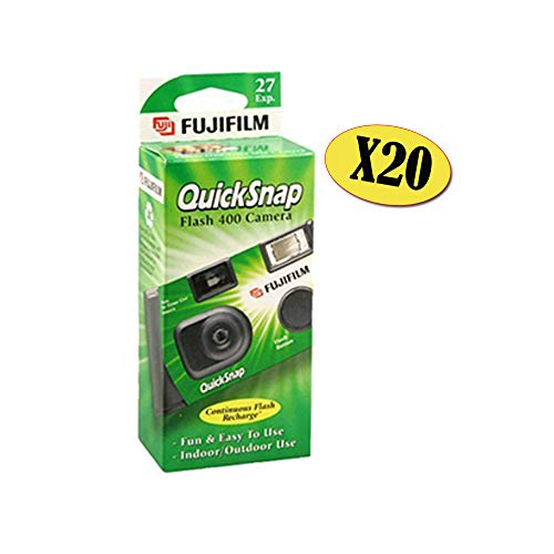 Fujifilm QuickSnap Flash 400 Disposable 35mm Camera + Quality Photo Microfiber Cloth (20 Pack)