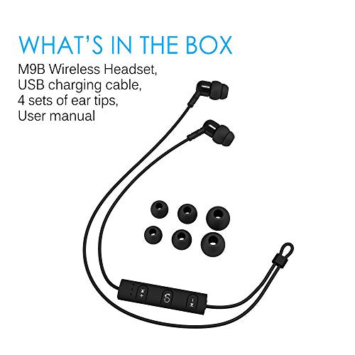 MEE audio M9B Bluetooth Wireless Noise-Isolating In-Ear Stereo Headphones with Headset Functionality (Old Version)