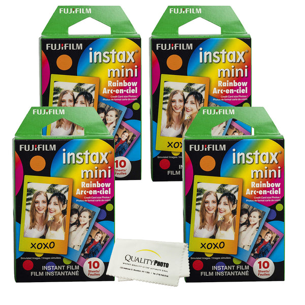 fujifilm instax Mini 8 and Mini 9 Instant Film Rainbow. + Ultra Soft quality photo Microfiber Cloth