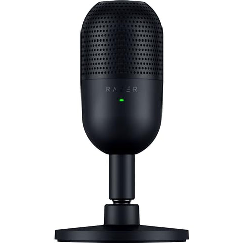 Razer Seiren V3 Mini USB Microphone: Condenser Mic - Supercardioid Pickup Pattern - Tap-to-Mute Sensor with LED Indicator - Shock Absorber - Ultra Compact - PC, Discord, OBS Studio, XSplit - Black (Refurbished)