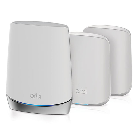 NETGEAR Orbi Whole Home Tri-Band Mesh WiFi 6 System (RBK653) – Router with 2 Satellite Extenders, Coverage Up to 6,000 Square Feet, 40 Devices, AX3000 (Up to 3Gbps) (Refurbished)