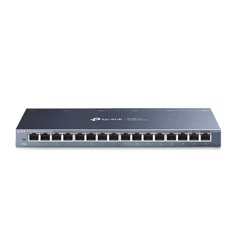 TP-Link 16 Port Gigabit Ethernet Network Switch | Desktop/ Wall-Mount | Lifetime Protection | Fanless | Sturdy Metal w/ Shielded Ports | Traffic Optimization | Unmanaged (TL-SG116) (Refurbished)