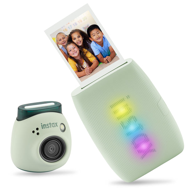 Fujifilm Instax Pal Digital Camera + Link 3 Printer + Printer Case + Grip for Camera (Green)