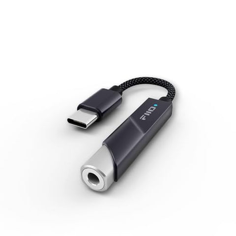 FiiO KA11 USB C to 3.5mm Audio Adapter 32bit/384KHz, USB Type C Dongle HiFi DAC Amplifier for Android/iOS/Windows/Mac (Black, TC)