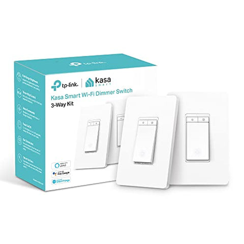 Kasa Smart 3 Way Dimmer Switch KIT, Dimmable Light Switch Compatible with Alexa, Google Assistant and SmartThings, Neutral Wire Needed, 2.4GHz, ETL Certified, No Hub Required (KS230 KIT) , White Refurbished