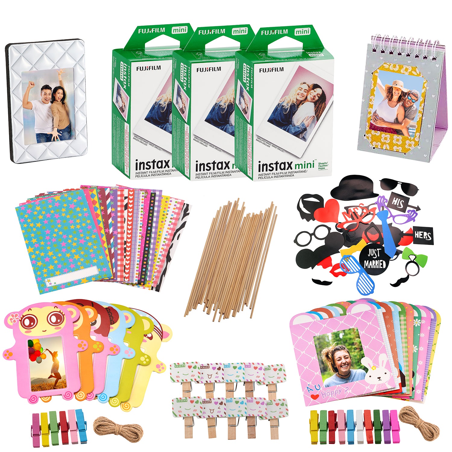 Fujifilm instax mini 8 Camera Accessory KIT includes - Fuji Instant Film 60 SHEETS +  Premium Over 60 PCS bundle for fujifilm instax mini 8 Films