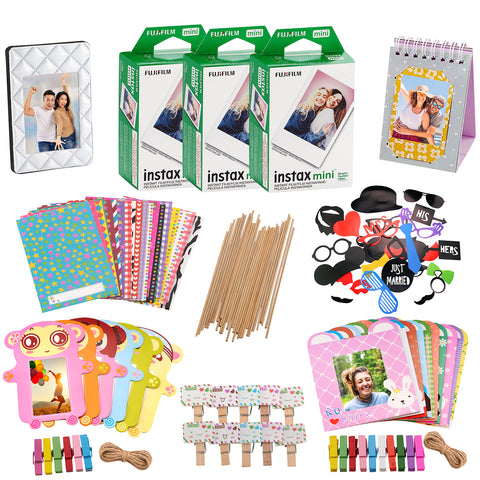 Fujifilm instax mini 8 Camera Accessory KIT includes - Fuji Instant Film 60 SHEETS +  Premium Over 60 PCS bundle for fujifilm instax mini 8 Films