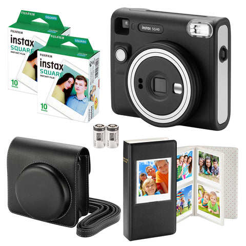 Fujifilm Instax SQ40 Camera with 20 Square Films, Camera Case, Photo Album with Quality Photo Cloth