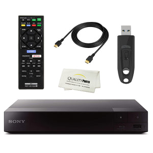 Sony BDP6700 4K Upscaling 3D Streaming Blu-ray DVD Player Built in Wi-Fi - Remote Control - High Speed 6 Foot 4K HDMI Cable - Ultra USB Flash Drive 64GB
