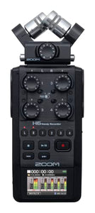 Zoom H6 All Black 6-Track Portable Recorder, Stereo Microphones, 4 XLR/TRS Inputs, Records to SD Card, USB Audio Interface, Battery Powered, Podcasting and Music