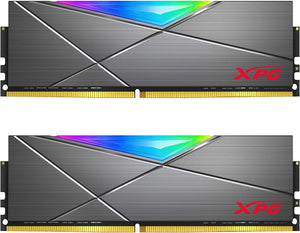 XPG DDR4 D50 RGB 32GB (2x16GB) 3600MHz PC4-28800 U-DIMM 288-Pins Desktop Memory CL18-22-22 Kit Grey (AX4U360016G18I-DT50)