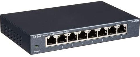 TP-Link 8 Port Gigabit Ethernet Network Switch | Ethernet Splitter | Sturdy Metal w/ Shielded Ports | Plug-and-Play | Traffic Optimization | Unmanaged (TL-SG108) (Certified Refurbished)
