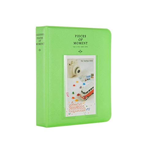 Quality Photo Instax Mini Photo Album. 64 Pocket Polaroid Mini Pocketsize Album. Compatible with Fuji Mini Instax Camera Films. (Green)