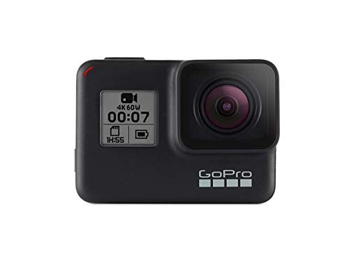 GoPro Hero 7 Black + SanDisk Extreme 32GB Micro SDHC, Essential Accessory Kit Bundle, Includes: Car Mount, Head Strap, Wrist Strap, Extendable Monopod, Carrying Case Large + More