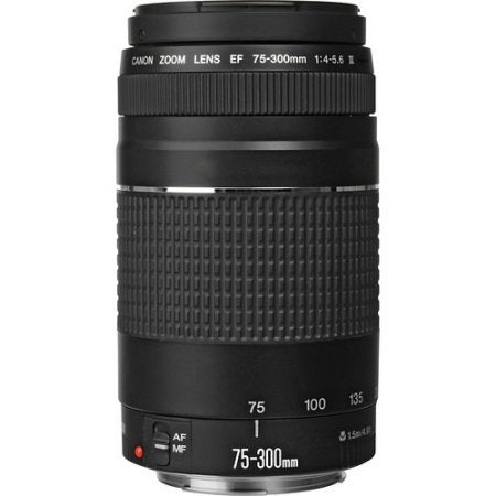 Canon EF 75-300mm f/4-5.6 III Telephoto Zoom Lens for Canon SLR Cameras + Extra Accessories