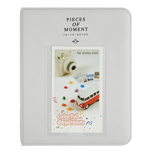 Quality Photo Instax Mini Photo Album. 64 Pocket Polaroid Mini Pocketsize Album. Compatible with Fuji Mini Instax Camera Films. (Smokey White)