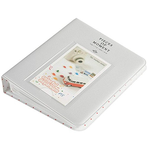 Quality Photo Instax Mini Photo Album. 64 Pocket Polaroid Mini Pocketsize Album. Compatible with Fuji Mini Instax Camera Films. (Smokey White)