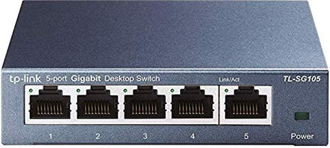 TP-Link 5 Port Gigabit Ethernet Network Switch | Ethernet Splitter | Sturdy Metal w/ Shielded Ports | Plug-and-Play | Traffic Optimization | Unmanaged (TL-SG105) (Certified Refurbished)