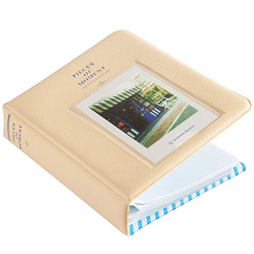 Quality Photo Instax Mini Photo Album. 64 Pocket Polaroid Mini Pocketsize Album. Compatible with Fuji Mini Instax Camera Films. (Cream White)