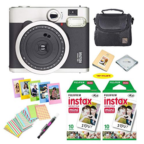 Fujifilm instax mini 90 Instant Film Camera + Fujifilm instax Film 20 Sheets + Extra Accessories Kit (Neo Classic)