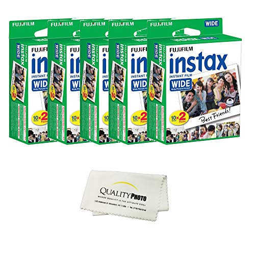 Fujifilm instax Wide Instant Film 10 Pack (100 Exposures) for use with Fujifilm instax Wide 300, 200, and 210 Cameras