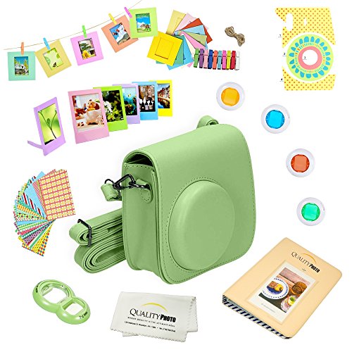 Quality Photo Instant Camera 12-Piece Accessories Bundle -Lime