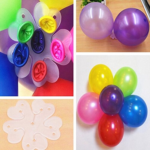 QP Latex Emoji Smiley Face 12" Balloons, (50 Pack). w/Balloon Tying Tool and 5 Flower Clips Accessory - Party Supplies