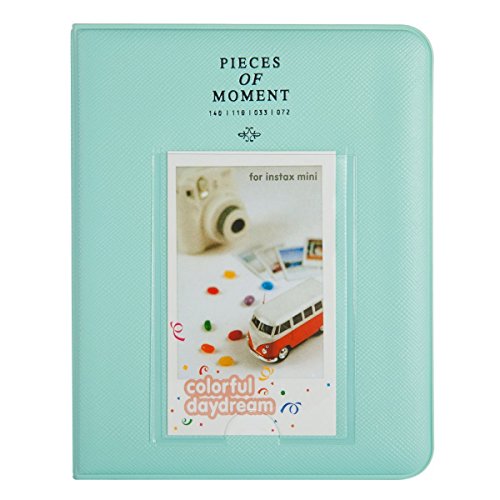 Quality Photo Instax Mini Photo Album. 64 Pocket Polaroid Mini Pocketsize Album. Compatible with Fuji Mini Instax Camera Films. (Ice Blue)