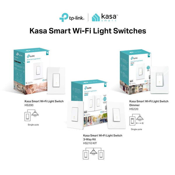 Kasa Smart Wi-Fi Light Switch, 3-Way Kit by TP-Link (3-Way Only)(HS210 KIT) (Refurbished)