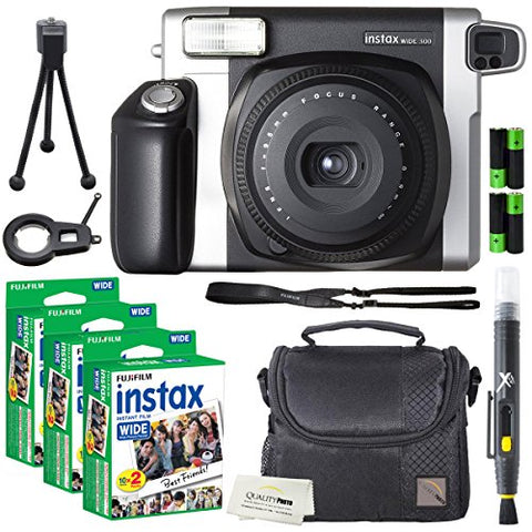 Fujifilm Instax Wide 300 Instant Film Camera + instax Wide Instant Film, 60 Sheets + Extra Accessories : Gateway