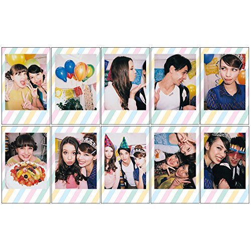 Fujifilm Instax Mini 5 Pack Bundle Includes Stained Glass, Comic, Stripe, Shiny Star, Airmail. 10 sheets X 5 Pack = 50 Sheets.
