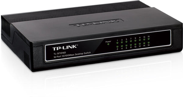 TP-Link TL-SF1016D 16-Port Unmanaged 10/100Mbps Desktop Switch (Certified Refurbished)