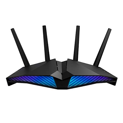 ASUS RT-AX82U (AX5400) Dual Band WiFi 6 Extendable Gaming Router, Gaming Port, Mobile Game Mode, Aura RGB, Included AiProtection Pro Security, Instant Guard, VPN, AiMesh Compatible