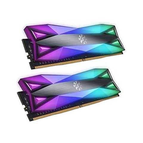 XPG DDR4 D60G RGB 16GB (2x8GB) 3600MHz PC4-28800 CL18-22-22 U-DIMM 288Pins Desktop Memory Kit, Grey (AX4U36008G18I-DT60)