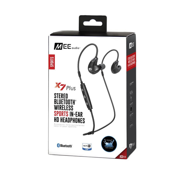 MEE audio EP-X7Plus-BK-MEE Stereo Bluetooth Wireless Sports In-Ear HD Headphones (Certified Refurbished)