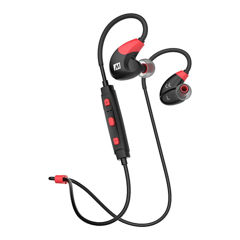 MEE audio X7 Stereo Bluetooth Wireless Sports In-Ear Headphones (Red/Black) (Certified Refurbished)